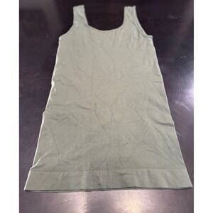 NUX Tank Top Olive Green Seamless Micro Fiber Nylon Made in USA Medium